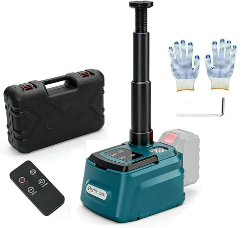 Cric idraulico 5T compatibile con Makita 18 V, 220 W, cric elettrico con pompa gonfiabile e luce LED, 15,5 – 45 cm, sollevatore per auto, SUV, berlina, MPV, cambio pneumatici (on batteria)