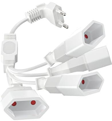VIEVRE 4-in-1 Eurostecker Verlängerung, 1,5 m, Weiß