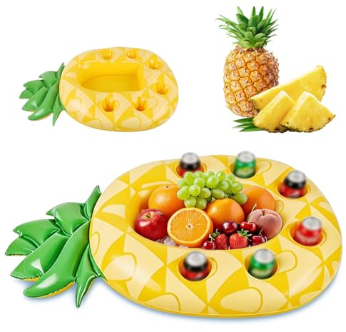 Aufblasbarer Getränkehalter Schwimmender, Ananas Poolbar Aufblasbare, Pool Getränkehalter, Poolbar Schwimmende Coasters, Floating Coasters Getränkehalter, für Sommer Poolparty Strand Mottoparty