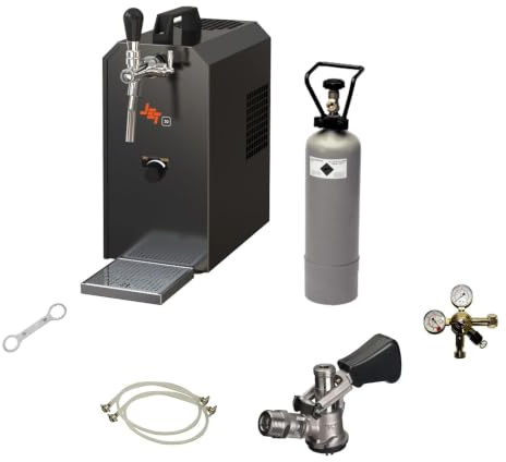 Kit Completo dispensador de Cerveza Jet 30 monolínea con Adaptador NC, Reductor CO2 3 Bar, Botella 2 kg y mangueras