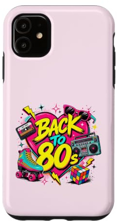 Back to 80s Nostalgia Roller Skate Boombox Cassette années 80 Coque pour iPhone 11