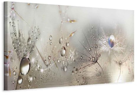 murando - Leinwandbild Blumen Natur Grau, 120x40 cm, 1-teilig, Schlafzimmer | Hochwertige Leinwand, sofort aufhängbar, ideal fürs Wohn- oder Schlafzimmer, wasserfest und lichtecht, langlebig, stilvoll