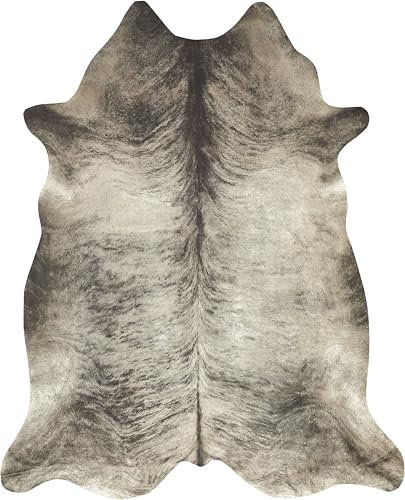 andiamo Kuhfell Teppich Amarillo aus Kunstfell - Teppich Schlafzimmer Wohnzimmer Fellimitat im Fotodruck 125 x 155 cm Grau-schwarz