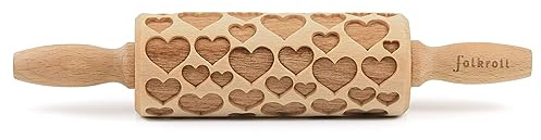 Folkroll 3D-Motiv-Teigrolle 23 cm Herzen