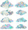 GORGECRAFT 8Pcs Large Rainbow Window Clings 3D Decorative Window Film Cloud Anti-Collision Window Stickers Door Window Static Decals Sun Catcher for Kitchen Dining Room Bedroom