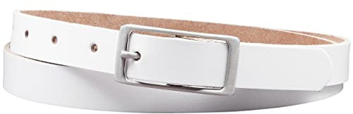 Vascavi Ledergürtel, 2 cm breit, Echtes Leder, Unisex Gürtel für Damen und Herren, MADE IN GERMANY, AM11-SL-Weiss-105