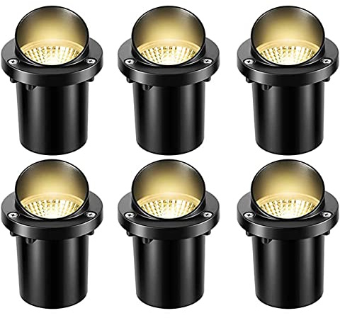 WZYJLyds LED Bodeneinbaustrahler 7W Geschirmt Gartenbeleuchtung IP67 Wasserdicht Bodenleuchter für Garten, Rasen, Weg(Warmweiß,85-265V)