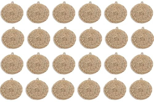 HERSIG - Salvamantel Individual con Asa | Mantel Individual Redondo - 35 cm | Pack 24 Salvamanteles