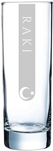 Raki Gläser 17cl 2x | 5 Größen verfügbar 2er Set | Spülmaschinenfest | Rakiglas 17cl mit Gravur 2 Stück