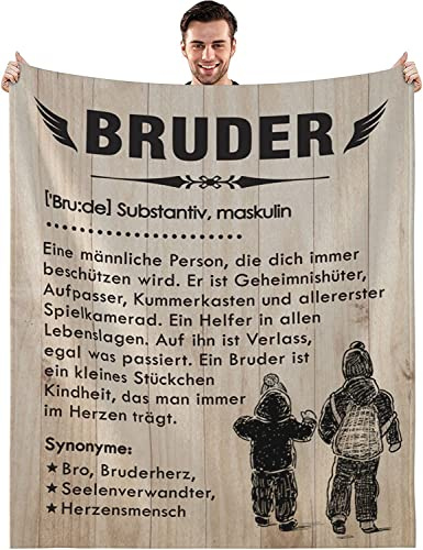 YGFADH Kuscheldecke Personalisierte Decke An Meine Sohn/Tochter Von Mama Papa Flanell Briefdecke Positiv Ermutigen Nachricht Brief Decke Tv-Decken Geschenk Weiche Fleecedecke (für Bruder,150 * 200cm)