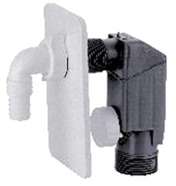 Sifone Incassso Lavatrice uscita mm 40 placca in plastica colore bianca