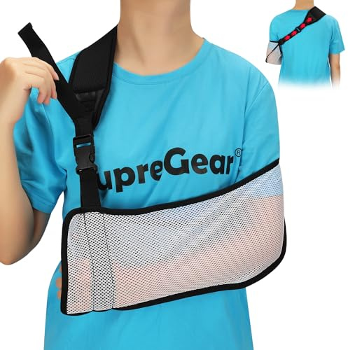 supregear Gittergewebe Armschlinge, Medizinische Schulterbandage Verstellbare Leichte Rotatorenmanschetten-Unterstützung für Verletzten Arm Ellenbogen Handgelenk Hand, Passend für Linke/Rechte Arm