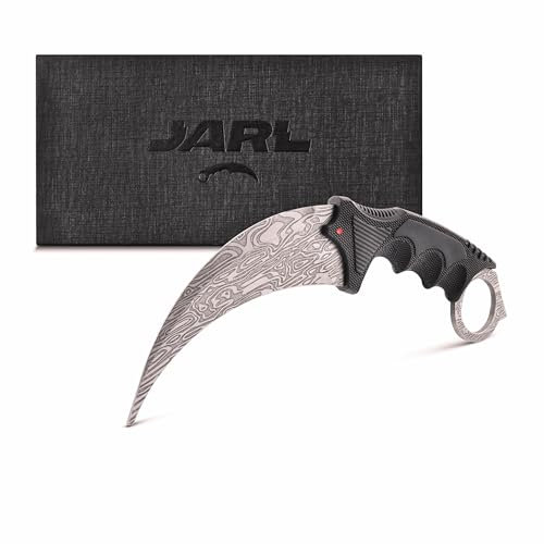 Karambit CS GO Knife - CSGO Karambit Messer aus Edelstahl - Geschenk für CS:GO-Fans mit Premium-Box - Sammlermesser (Damascus)