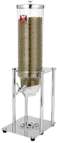 Food Storage Containers, Stainless steel Cereal Dispenser,Airtight Kitchen Storage can for 0.5-3cm granular cereal, nuts, oatmeal, candy, rice, dry beans, pet food, coffee beans (C : E, S : 3.5L)