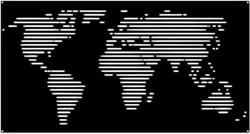 Anwicar Magnettafel Weltkarte - Magnetische Pinnwand 40x80 - aus Stahl - ideal für Magnete und Notizen - magnetisches Whiteboard - beschreibbare Tafel - inkl. Montageset