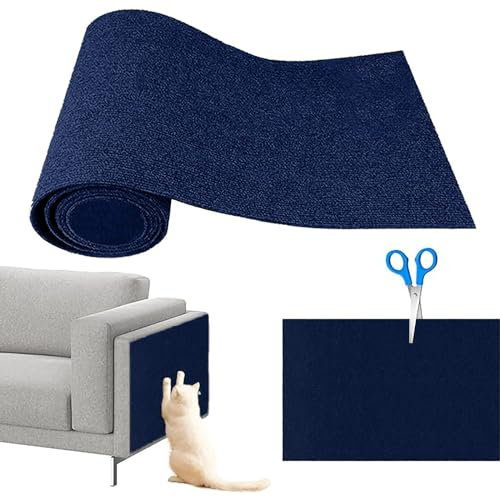 DaPongZhi Kratzmatte Katze, Kratzmatte selbstklebend, Kratzschutz Sofa Katze, Kratzbrett Katzen Wand, Katzenkratzmatte, AntiKratz Tape für Möbel Couch Sofa Wand Tür Schutz (Dunkelblau, 40x300cm)