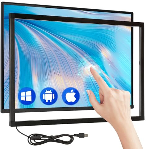 Cadre tactile infrarouge de 32 pouces, panneau tactile infrarouge 20 points avec superposition d'écran tactile infrarouge USB, convient pour moniteur tactile, cadre TV, tableau blanc tactile