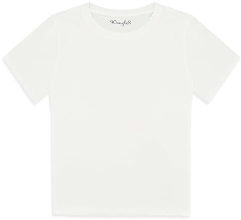 90angle8 T Shirt Donna Cotone Bianca Maglia Manica Corta Taglia Unica M Basic Comfezione da 1