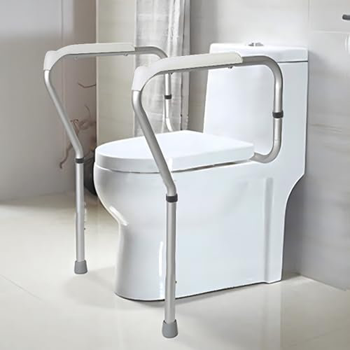 Asidero elevador de asiento de inodoro con reposabrazos para personas mayores, elevador de asiento de inodoro con altura ajustable, para personas mayores y personas discapacitadas