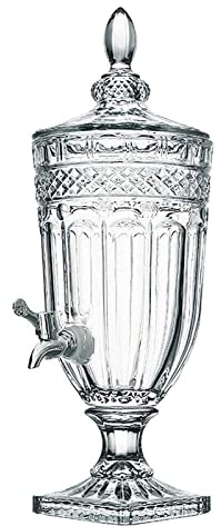 esmen Dispensador de Agua de Vidrio Transparente de 3L con Grifo, dispensadores de Bebidas Mason Jar para Fiestas, Servidor de Bebidas de Boca Ancha