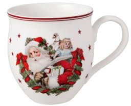 Villeroy & Boch – Toy's Delight Henkelbecher Santa Bunt, Spülmaschinenfest, Mikrowellensicher, Becher, Kaffeebecher, Kaffeetasse, Heißgetränkebecher, Tasse Winter Toys, Premium Porcelain