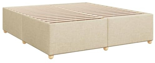vidaXL Sängram utan madrass gräddvit 200x200 cm tyg, sängbotten, plattformssäng, stoppad sängram, sovrumsmöbler, dubbelsäng, sängram av tyg