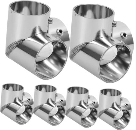 SOLUSTRE Connettori in Acciaio Inox 25mm Morsetti a 3 Vie Set 6 Pezzi Per Montaggio Recinzioni, Pensiline e Scaffalature, Raccordi Per Palo e Rotaia Installazione Veloce