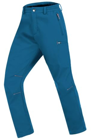 Zoofly Pantalon de Ski Enfant Hiver Pantalon Thermique Travail Enfant Imperméable Garçon Fille Randonnée Pantalon Enfant Chaud Pantalon Softshell de Ski Garçon Bleu Clair 164-170