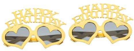OKUMEYR 2stücke Happy Birthday Herzbrillen Dekorative Sonnenbrillen Für Geburtstagsfeiern Fotorequisiten Partygeschenke