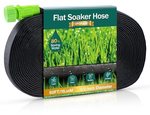 Flacher Tropfschlauch, 15 m, für Gartenbeete, Wasser-Gartenschlauch