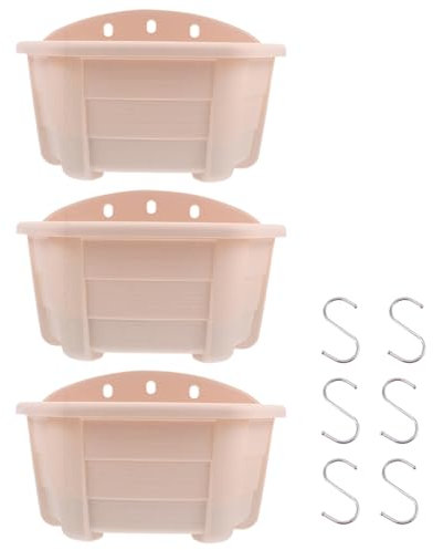 Yardwe Pot De Fleurs Suspendu Décoration Murale Support pour Plantes en Plastique Blanc Semi-Circulaire avec 6 pour Pothos Verts