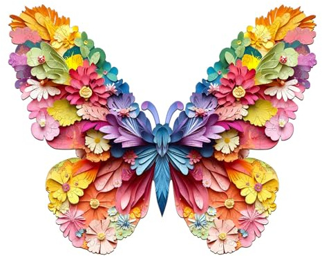 Rompecabezas de madera para adultos, diseño de mariposa en 3D, 85 piezas, caja de regalo, decoración de pared y regalo para amigos y familias
