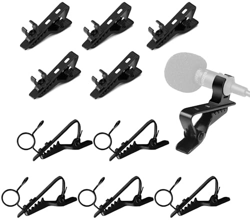 Hezhou Lot de 10 mini pinces à clip pour micro Lavalier à revers - En métal - Pour interview, réunion, lectures en ligne - Convient pour le chat en ligne (style 2)
