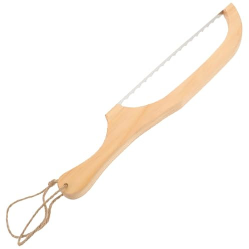 BEBEMOKO Coltello Per Pane in Acciaio Resistenti e Manico in Legno Anti-affettatrice Manuale Per Fette Di Pane e Torte Strumento Da Cucina Essenziale Per Uso Domestico e Professionale