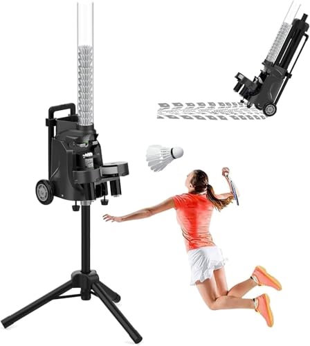 Badminton Maschine - Intelligenter Federball Launcher mit Fernbedienung, Automatischer Trainer, Wiederaufladbare Servierausrüstung