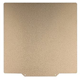 3D-Drucker-Heißbett-Stahlplattform, doppelseitig, Pei-Pulver, Federstahl, Bauplatte, Pei Blech, quadratisch, goldfarben