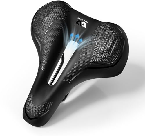 PRMHOOT Fahrradsattel für Herren Damen mit Memory Foam, Bequem Weich, Ergonomischer Atmungsaktiv Stoßdämpfend Fahrrad Sattel für E-Bike MTB Rennrad Cityrad