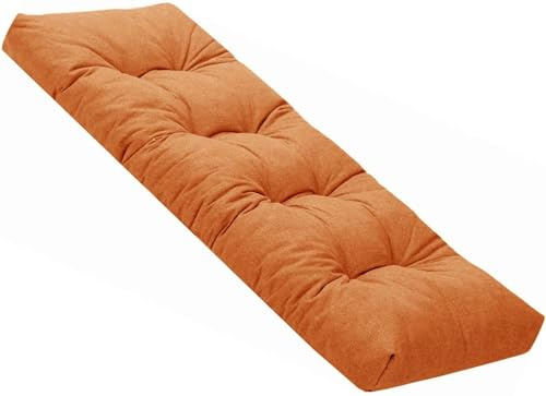 ELYSYSRL Cojines para Bancos de Interior y Exterior, Cojín Blando con Base Antideslizante para Banco de Madera,Asientos de Sofa, Palets, Porche, Jardín, Terraza y Más(Naranja,90x45cm x8cm Thick)