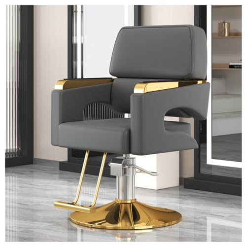 Silla de peluquería ajustable – Silla de peluquería hidráulica giratoria de 360 grados con reposapiés para salón de belleza y estudio de cosméticos