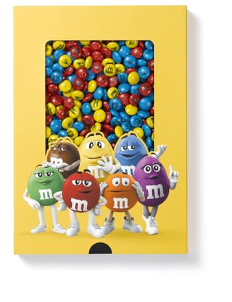 M&M'S COLLECTION Choco Coffret 400g Anniversaire - Bonbons Chocolat au Lait Imprimés Jaune, Bleu et Rouge, parfaits pour Gâteau, Cadeau, Fête