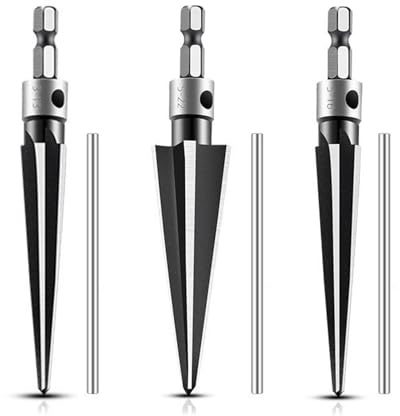 Expansor de agujeros manual de metal con cono y vástago doble, adecuado para resistencia a la corrosión y aplicación de múltiples materiales, escariador manual, vástago hexagonal