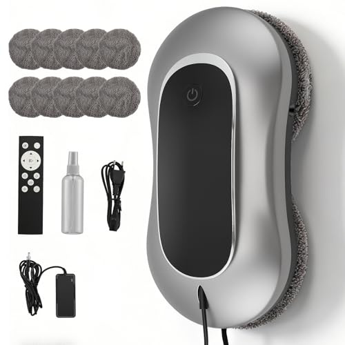 VeftBltrem Robot de nettoyage de fenêtres avec fonction pulvérisateur, puissance d'aspiration Turbo Boost 7000 Pa, protection multiple, amélioré pour toutes les fenêtres, nettoyage double hélice pour