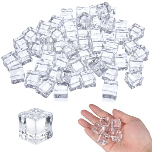 60 Pièces Faux Glaçons Transparents 20 mm, Glaçons Acryliques