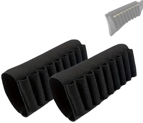 Portacartucce per Fucile da 9 Colpi (2 Pezzi), Custodia Tattica In Nylon Elastico per Munizioni, per Cartucce Calibro 12/20, Adatta Alla Caccia con Softair