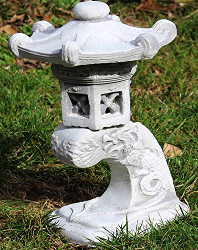 Beton Figur japanische Laterne H 31 cm 3-teilig asiatische Steinlaterne Gartendeko Garten Dekofigur Gartenskulptur