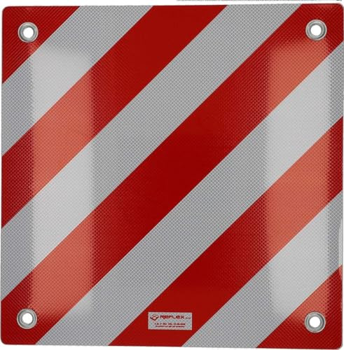 Cartrend 10615 varningsskylt Italien varningsskylt bak aluminium 50 x 50 cm reflekterande röd-vit bakbär/cykelhållare för bil, camping