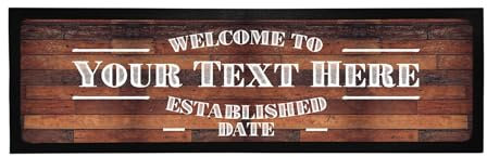 Bang Tidy Clothing Personalised Bar Runner Mat - Novelty Beer Gifts for Home Bars Pubs - Pallet Wood