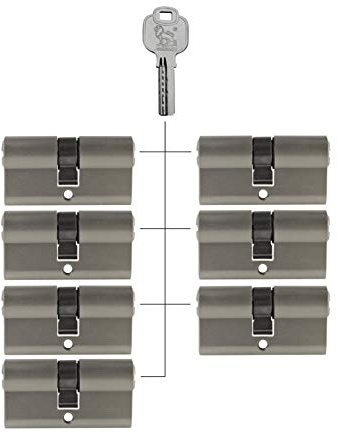 7x Profilzylinder 60 mm 30/30 gleichschließend inkl. 35 Schlüssel