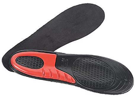 mmfoot Gel Sport Inläggssulor För Promenader, Löpning, Vandring Arbetsstövlar Arch Support Ortoser Män Kvinnor - Sulor för Klackar Bandage Plana Fötter, Svart, L 31.5cm EU(45-48)