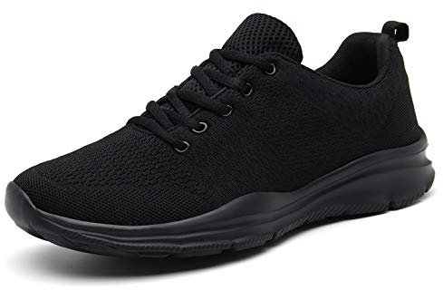 DAFENP Unisex Uomo Donna Scarpe da Ginnastica Corsa Sportive Fitness Running Sneakers Basse Interior Casual all'Aperto (Nero, Numeric 38)
